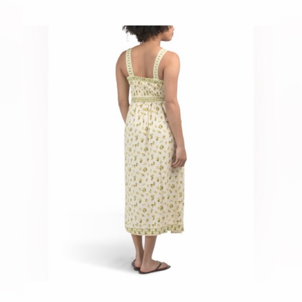 NWOT Max Studio White & Yellow Lemon-Print Sleeveless Midi Dress Size M - Picture 2 of 8